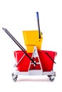 Red mop bucket Royalty Free Stock Photo