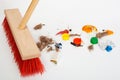 Red mop mixed trash Royalty Free Stock Photo