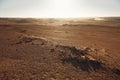 Red morrocan desert with blue empty sky Royalty Free Stock Photo