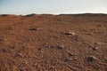 Red morrocan desert with blue empty sky Royalty Free Stock Photo