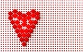 Red mosaic heart on white, valentines day background Royalty Free Stock Photo