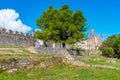 Red mosque inside of the Berat castle in Albania Royalty Free Stock Photo