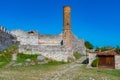 Red mosque inside of the Berat castle in Albania Royalty Free Stock Photo