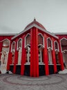 the red mosque, a place where muslims praying at Pandaan East java Royalty Free Stock Photo