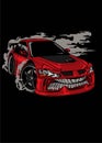 RED MOSTER DRIFT CAR Royalty Free Stock Photo