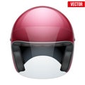 Red motorbike classic helmet with clear glass Royalty Free Stock Photo