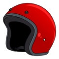 Red Motorbike Classic Helmet Retro Vintage Drawing Vector Royalty Free Stock Photo