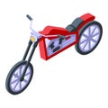 Red motorbike icon isometric vector. Chopper ride