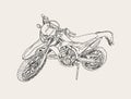 Red motorbike sketch vector.