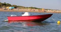 red motorboat to the rescue of bathers Royalty Free Stock Photo