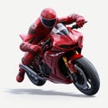 Red Motorcycle Racer In Unreal Engine 5: 3d Game Character Design Royalty Free Stock Photo