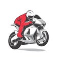 Red Motorcycle racer Royalty Free Stock Photo