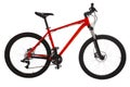 Red mountain bike isolated on white background Royalty Free Stock Photo