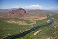 Red Mountain and Salt River Royalty Free Stock Photo