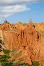 Red mountain valley canyon in Kirgyzstan Royalty Free Stock Photo