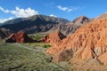 Red mountain valley in Quebrada de Humahuaca