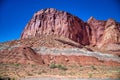 Red Mountains in Capitol Reef National Park under a blue summer sky Royalty Free Stock Photo