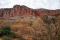 Red mountains in conyon in Armenia.