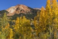 Red Mountains and Golden Aspens Royalty Free Stock Photo