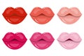 Red mouth isolated. Female beautiful lips with red lipstick. lipstick shades sensual, plump lips, trendy colors in