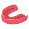 Red mouthguard icon cartoon vector. Boxing equipment