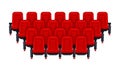 Red movie theater seats for comfortable watching film. Cinema chair. Vector illustration Royalty Free Stock Photo