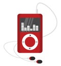 Red mp3 player, icon Royalty Free Stock Photo