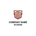 MTM letter initial shield logo. Royalty Free Stock Photo