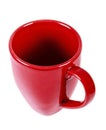 RED MUG WITH HAND ISOLATED IN WHITE BACKGROUND Royalty Free Stock Photo