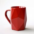 Red Polygonal Coffee Mug With Photorealistic Detail