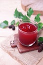 red mulberry juice on the table Royalty Free Stock Photo