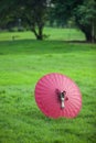 Red mulberry paper umbrella Royalty Free Stock Photo