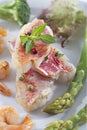 Red mullet fillets with garnish Royalty Free Stock Photo