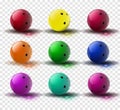 Red and multicolor Bowling Ball on transparent background. Vector illustration Royalty Free Stock Photo