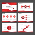 Red Multipurpose Infographic elements and icon presentation template flat design set for advertising marketing brochure flyer Royalty Free Stock Photo