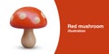 Red mushroom with white dots. Poisonous natural forest decoration Royalty Free Stock Photo