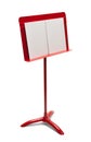 Red Music Stand WIth Paper Royalty Free Stock Photo