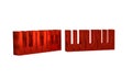 Red Music synthesizer icon isolated on transparent background. Electronic piano.