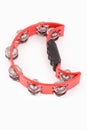 Red musical tambourine Royalty Free Stock Photo
