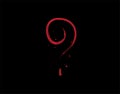 Red mystery Icon on black background in vector illustration