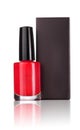 Red nail polish with black box Royalty Free Stock Photo