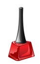 Red nail polish in closed flagon