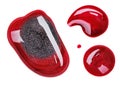 Red nail polish (enamel) drops sample Royalty Free Stock Photo