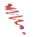 Red nail polish enamel drops sample. Royalty Free Stock Photo