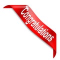 Red narrow corner with the word congratulations