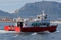 Red Nauticat Boat in Hout Bay South Africa Royalty Free Stock Photo