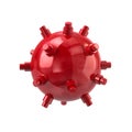 Red naval mine 3d illustration