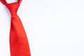 Red neck tie isolated on white Royalty Free Stock Photo
