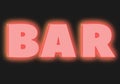 Red neon bar sign,manhattan,new york,state,america ,usa. Royalty Free Stock Photo