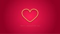 Red neon heart shape background Happy Valentines Day